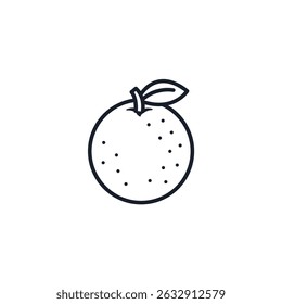 Orange Icon Vector Symbol. Citrus Fruit Minimalist Design Isolated on White Background