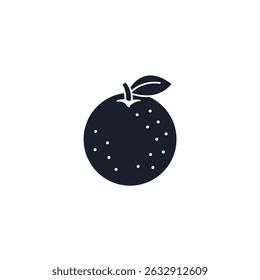 Orange Icon Vector Symbol. Citrus Fruit Minimalist Design Isolated on White Background