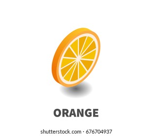 Orange icon, vector symbol in isometric 3D style isolated on white background.