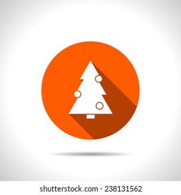orange icon of xmas tree