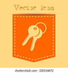 Orange icons with shadow. vector illustration