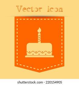 Orange icons with shadow. vector illustration