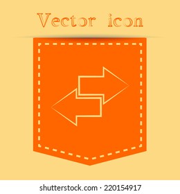 Orange icons with shadow. vector illustration