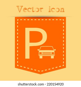 Orange icons with shadow. vector illustration