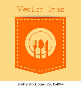 Orange icons with shadow. vector illustration