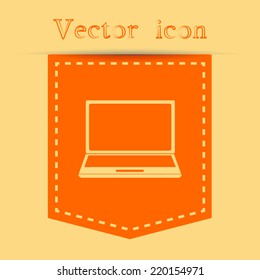 Orange icons with shadow. vector illustration