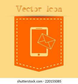 Orange icons with shadow. vector illustration