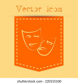 Orange icons with shadow. vector illustration