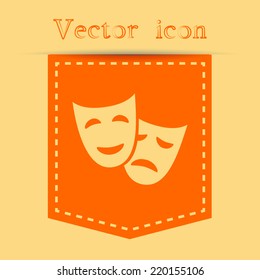Orange icons with shadow. vector illustration