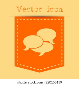 Orange icons with shadow. vector illustration