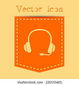 Orange icons with shadow. vector illustration