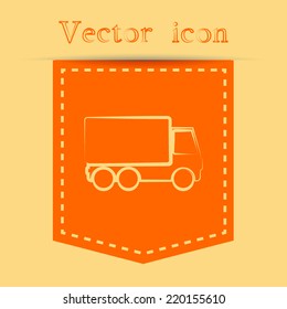 Orange icons with shadow. vector illustration
