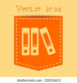 Orange icons with shadow. vector illustration