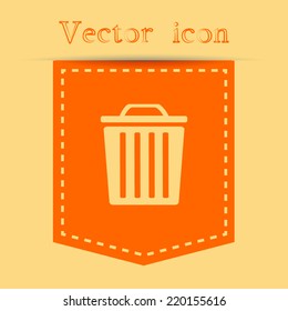 Orange icons with shadow. vector illustration