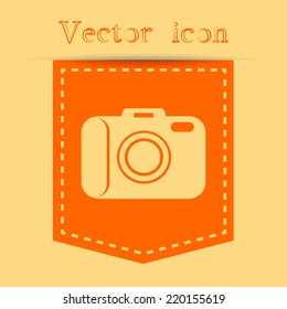 Orange icons with shadow. vector illustration