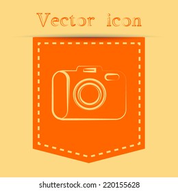 Orange icons with shadow. vector illustration
