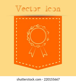 Orange icons with shadow. vector illustration