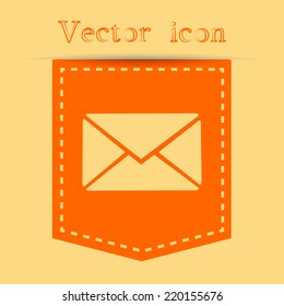 Orange icons with shadow. vector illustration