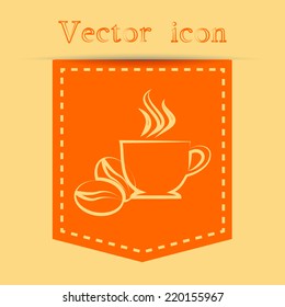 Orange icons with shadow. vector illustration