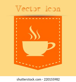 Orange icons with shadow. vector illustration