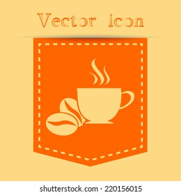 Orange icons with shadow. vector illustration
