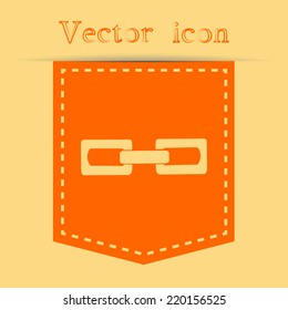 Orange icons with shadow. vector illustration