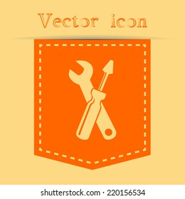 Orange icons with shadow. vector illustration