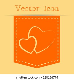 Orange icons with shadow. vector illustration