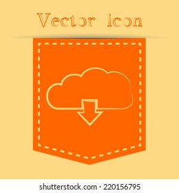 Orange icons with shadow. vector illustration