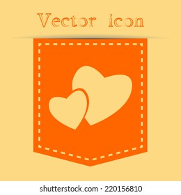 Orange icons with shadow. vector illustration