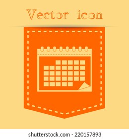 Orange icons with shadow. vector illustration