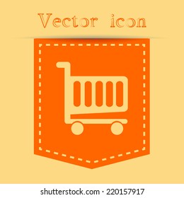 Orange icons with shadow. vector illustration