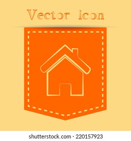 Orange icons with shadow. vector illustration
