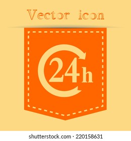 Orange icons with shadow. vector illustration