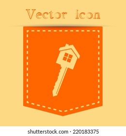 Orange icons with shadow. vector illustration