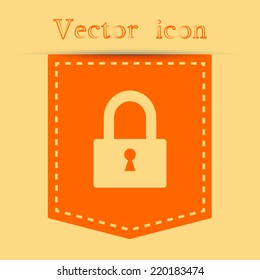 Orange icons with shadow. vector illustration