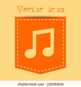 Orange icons with shadow. vector illustration