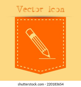 Orange icons with shadow. vector illustration
