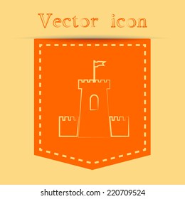 Orange icons with shadow. vector illustration