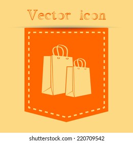 Orange icons with shadow. vector illustration