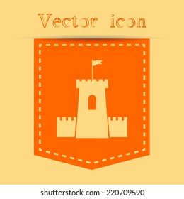 Orange icons with shadow. vector illustration