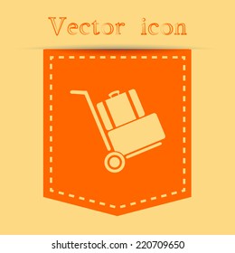 Orange icons with shadow. vector illustration