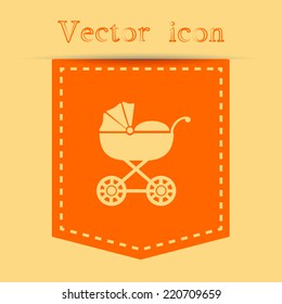 Orange icons with shadow. vector illustration