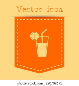 Orange icons with shadow. vector illustration