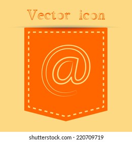 Orange icons with shadow. vector illustration