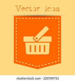 Orange icons with shadow. vector illustration