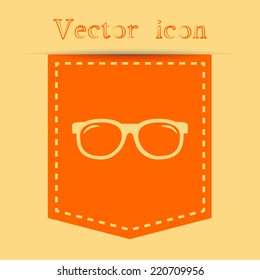 Orange icons with shadow. vector illustration