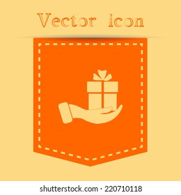 Orange icons with shadow. vector illustration