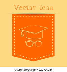 Orange icons with shadow. vector illustration