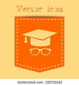 Orange icons with shadow. vector illustration
